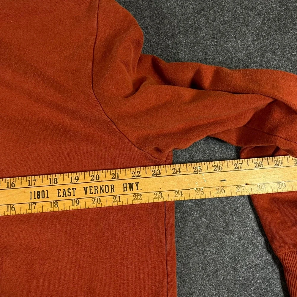 The North Face Mens Large Burnt Orange Logo Pullover Hoodie Sweatshirt Rust